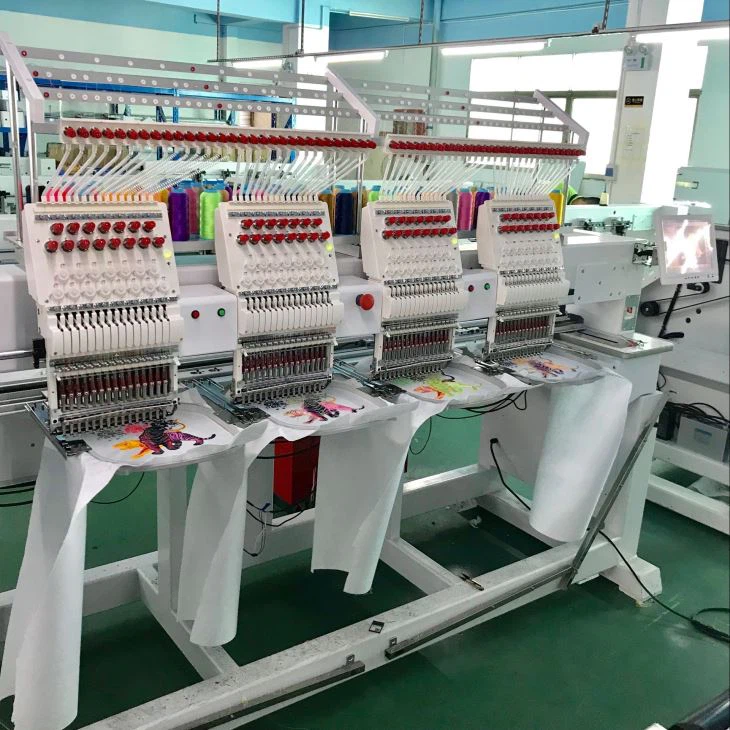 4 Heads Cap T-shirt And Flat Embroidery Machine