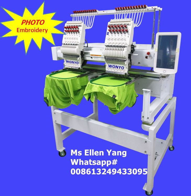 2 Head Computerized 12 Needle Embroidery MachineDesign Q402
