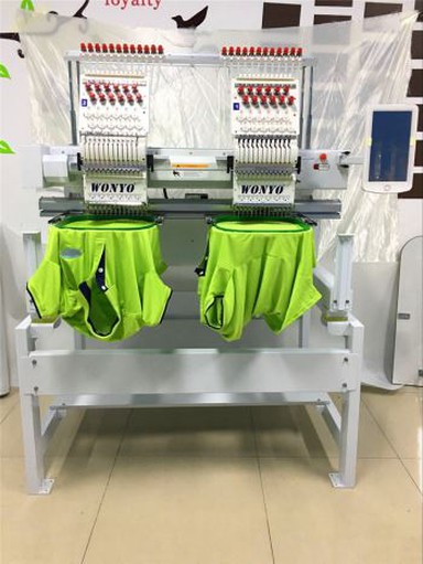 2 Heads Cap Tshirt Flat Embroidery Machine With Software