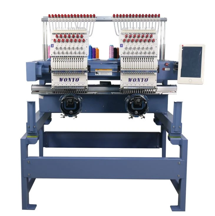 WONYO High Speed Commercial 9 12 15 Colors Computerized 2 Head Embroidery Machine