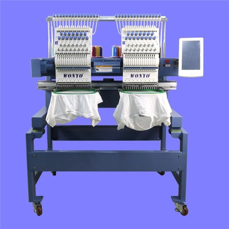 WONYO High Speed Commercial 9 12 15 Colors Computerized 2 Head Embroidery Machine